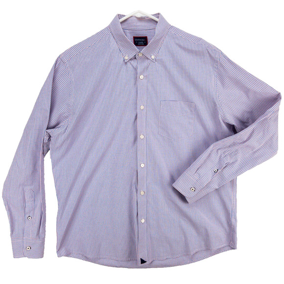 UNTUCKit Men’s Button Down Shirt XL Blue Grid Cotton Long Sleeve Business Casual - Picture 1 of 11